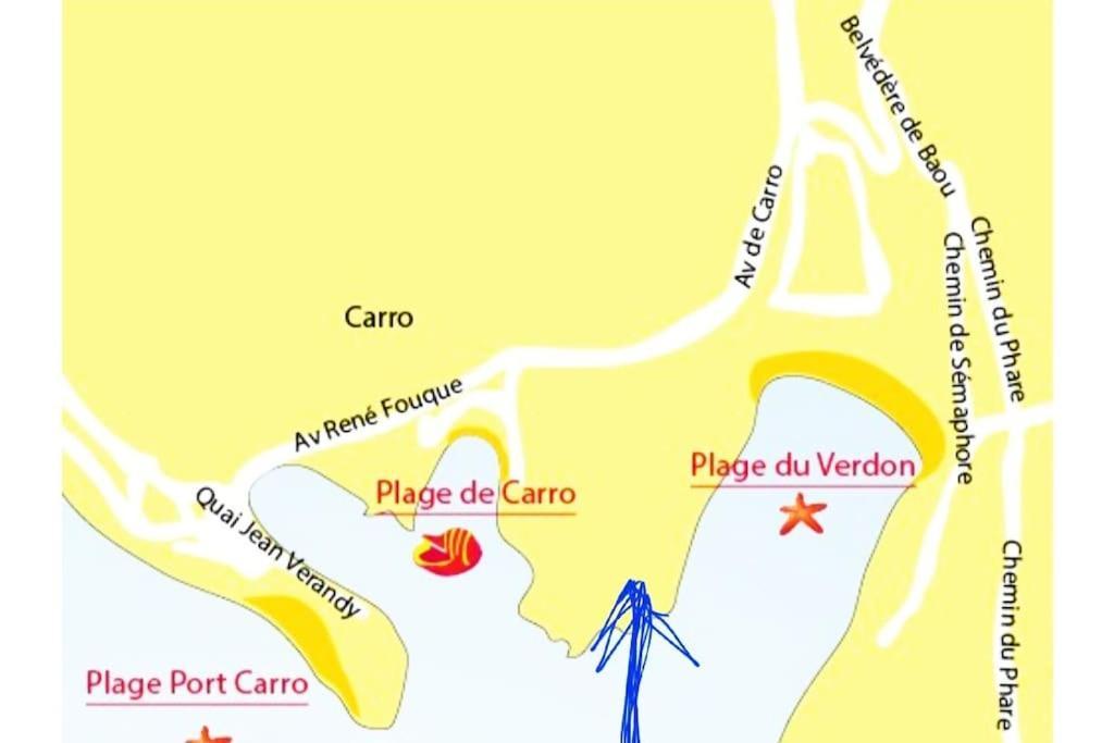 Studio 4 Personnes Avec Jardinet A 2 Pas Des Plages "Chez Manon" Carro  Extérieur photo